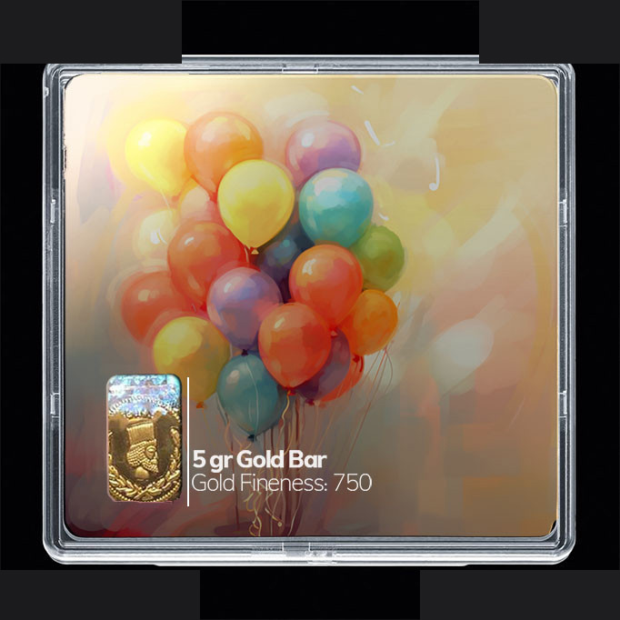 شمش طلا 18 عیار 100 سوت مدوپد مدل بادکنک کد SG10844