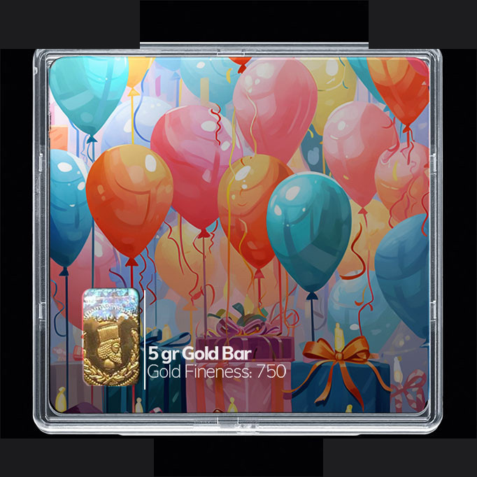 شمش طلا 18 عیار 100 سوت مدوپد مدل بادکنک کد SG10850 — تصویر 1
