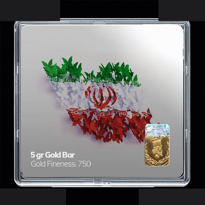 شمش طلا 18 عیار 100 سوت مدوپد مدل ایران کد SG11126