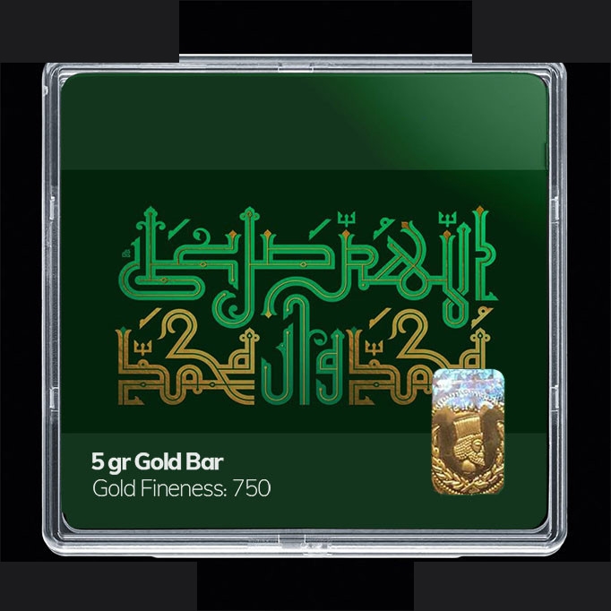 شمش طلا 18 عیار 100 سوت مدوپد مدل مذهبی کد SG11148