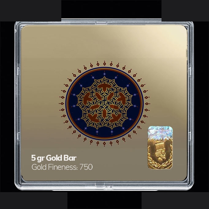 شمش طلا 18 عیار 100 سوت مدوپد مدل مذهبی کد SG11154