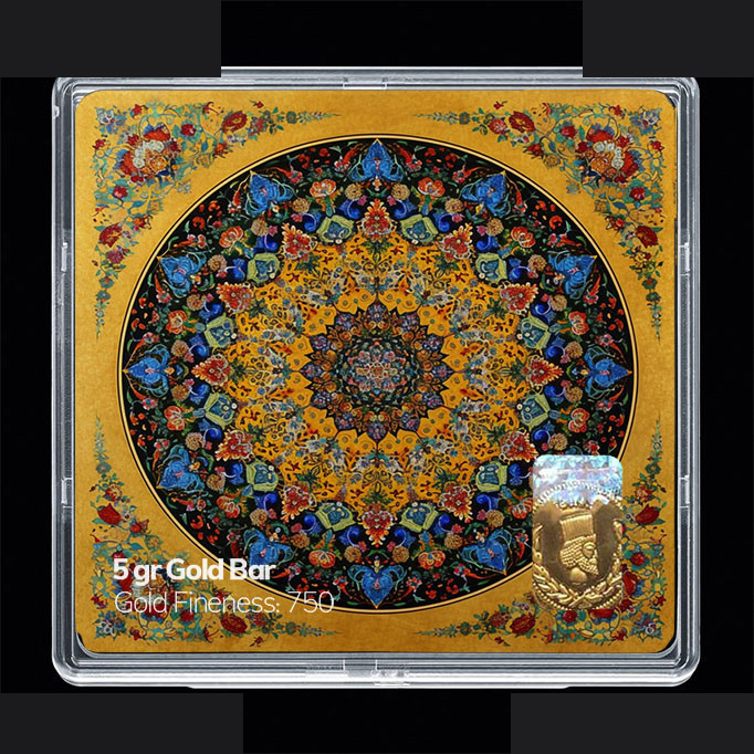 شمش طلا 18 عیار 100 سوت مدوپد مدل نوروز و سال نو کد SG11603