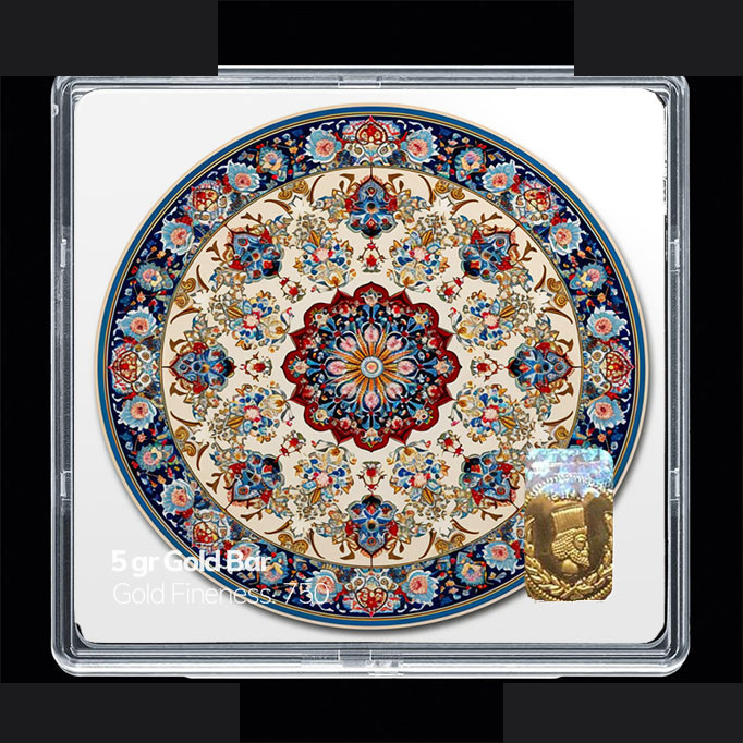 شمش طلا 18 عیار 100 سوت مدوپد مدل نوروز و سال نو کد SG11645