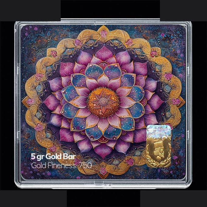 شمش طلا 18 عیار 100 سوت مدوپد مدل نوروز و سال نو کد SG11646