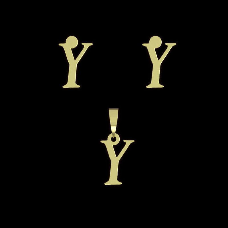 نیم ست طلا 18 عیار زنانه مدوپد مدل حرف Y کد NA17067 — تصویر 1