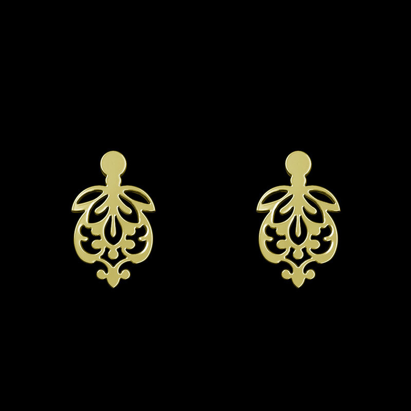 گوشواره طلا 18 عیار زنانه مدوپد مدل اسلیمی کد GA1-15273