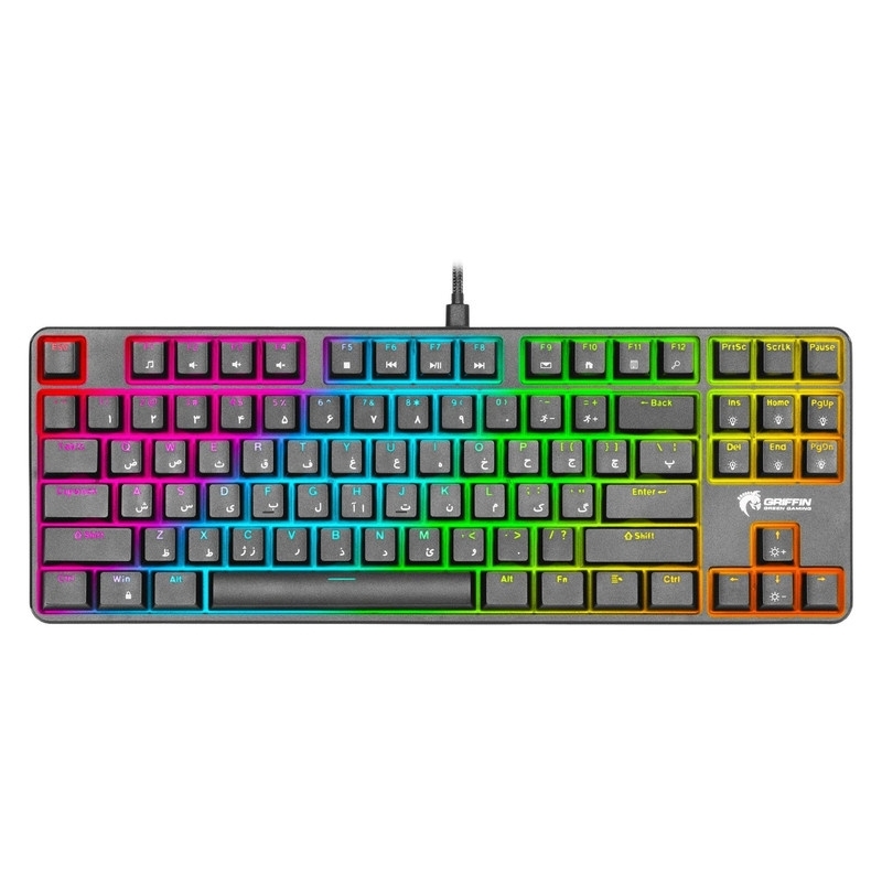 کیبورد گیمینگ گرین مدل GK801-RGB، سوئیچ مکانیکال آبی، Tenkeyless، نورپردازی RGB