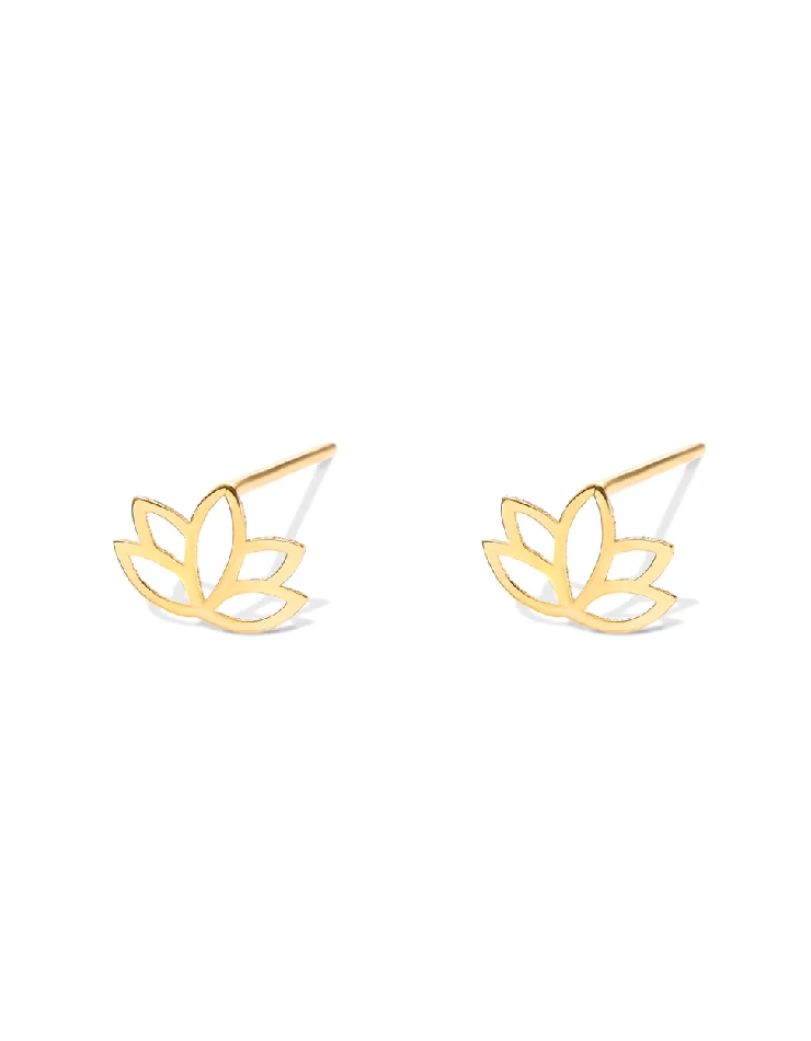 گوشواره طلا 18عیار اپال گلد مدل گل نیلوفر — تصویر 1