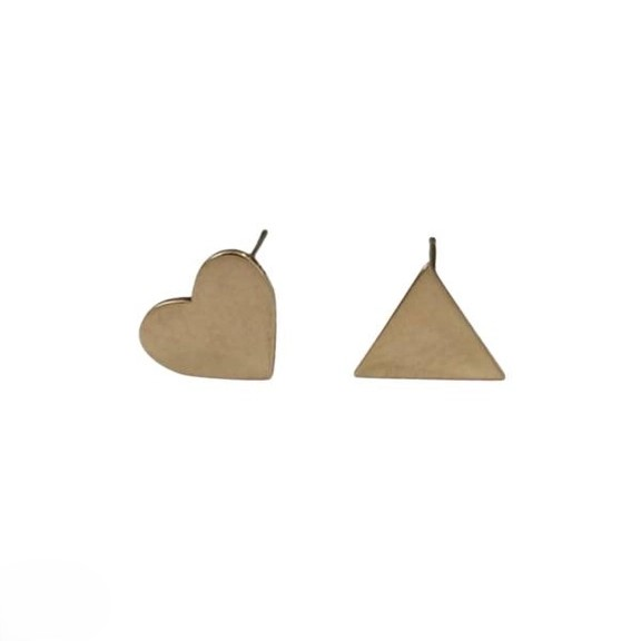 گوشواره طلا 18عیار اپال گلد مدل قلب و مثلث G0064 — تصویر 1