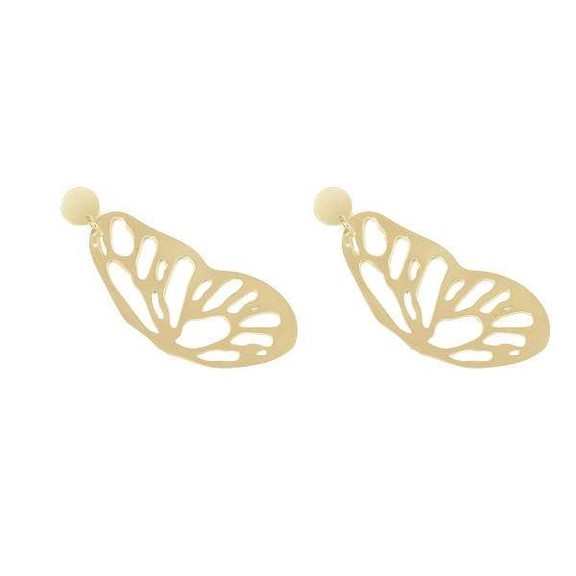 گوشواره طلا 18عیار اپال گلد مدل پروانه و مروارید 0126