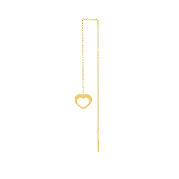 گوشواره طلا 18 عیار اپال گلد مدل بخیه ای قلب N0254