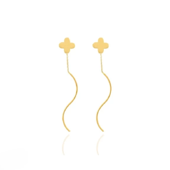 گوشواره طلا 18 عیار اپال گلد مدل پیچی ونکلیف توپر