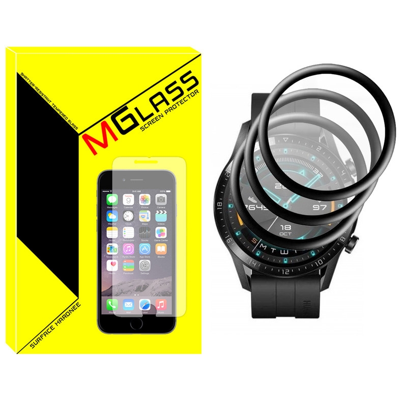 محافظ صفحه نمایش ام گلس مدل GLS_Pmma مناسب برای ساعت هوشمند هوآوی GT2 46mm بسته سه عددی