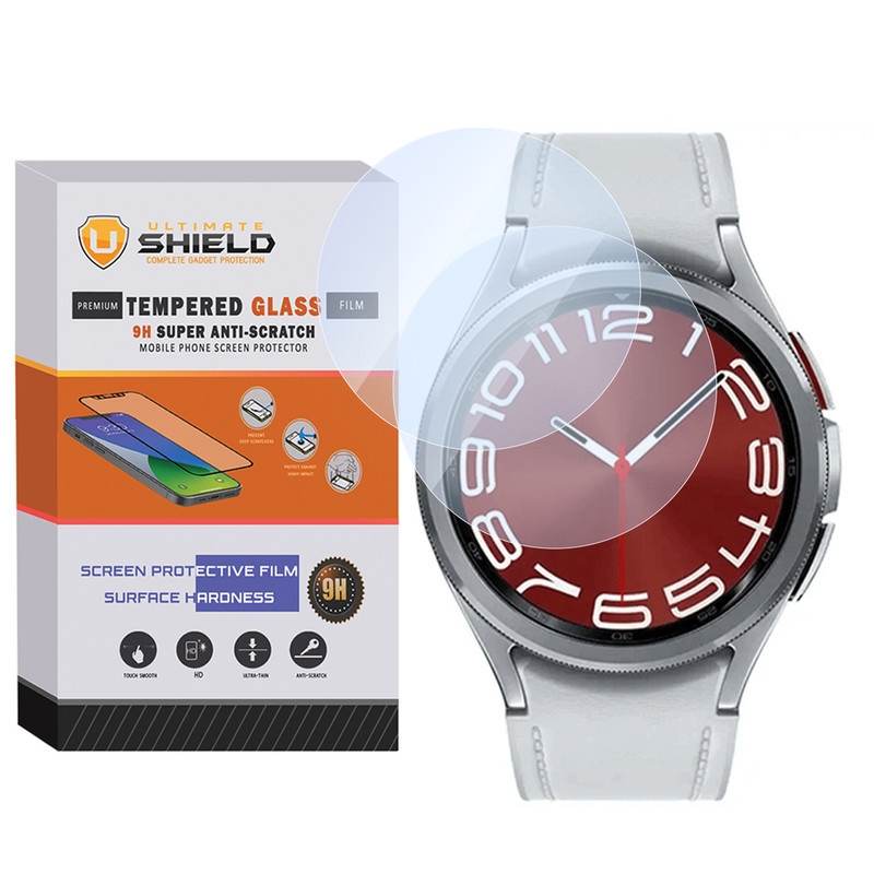 محافظ صفحه نمایش شیشهای آلتیمیت شیلد مدل SH-UL مناسب برای ساعت هوشمند سامسونگ Galaxy watch 6 Classic 43mm بسته دو عددی