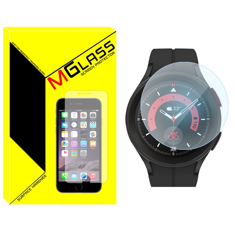 محافظ صفحه نمایش شیشهای ام گلس مدل SH-MG مناسب برای ساعت هوشمند سامسونگ Galaxy Watch 5 Pro