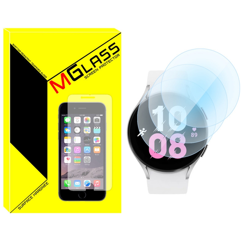 محافظ صفحه نمایش شیشهای ام گلس مدل SH-MG مناسب برای ساعت هوشمند سامسونگ Galaxy Watch 5 44mm بسته سه عددی