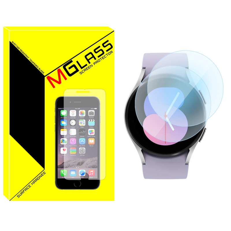 محافظ صفحه نمایش شیشهای ام گلس مدل SH-MG مناسب برای ساعت هوشمند سامسونگ Galaxy Watch 5 40mm بسته دو عددی