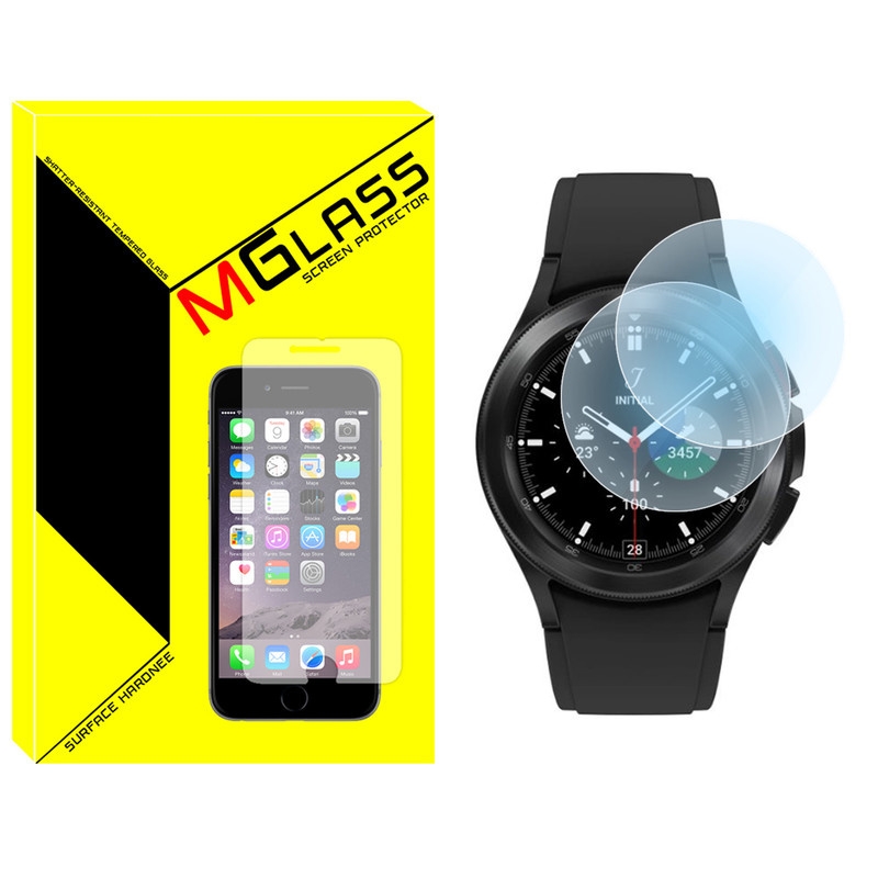 محافظ صفحه نمایش شیشهای ام گلس مدل SH-MG مناسب برای ساعت هوشمند سامسونگ Watch 4 Classic 42mm بسته دو عددی — تصویر 1