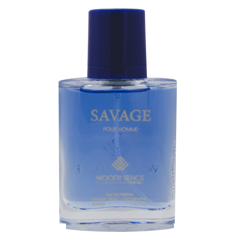 عطر جیبی مردانه وودی سنس مدل SAVAGE