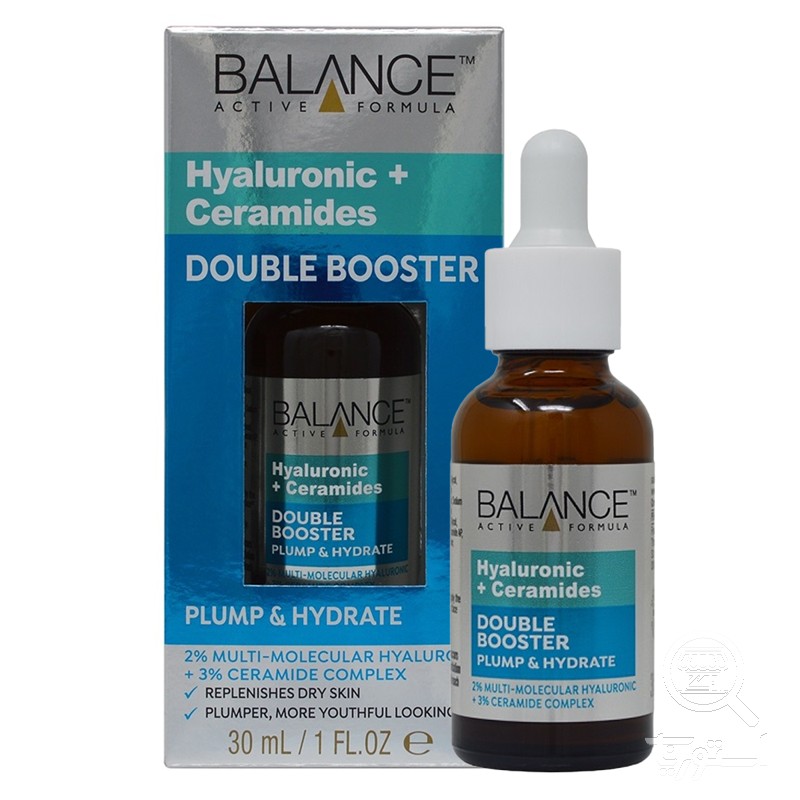 سرم هیالورونیک اسید و سرامید بالانس مدل Double Booster حجم 30 میلی لیتر