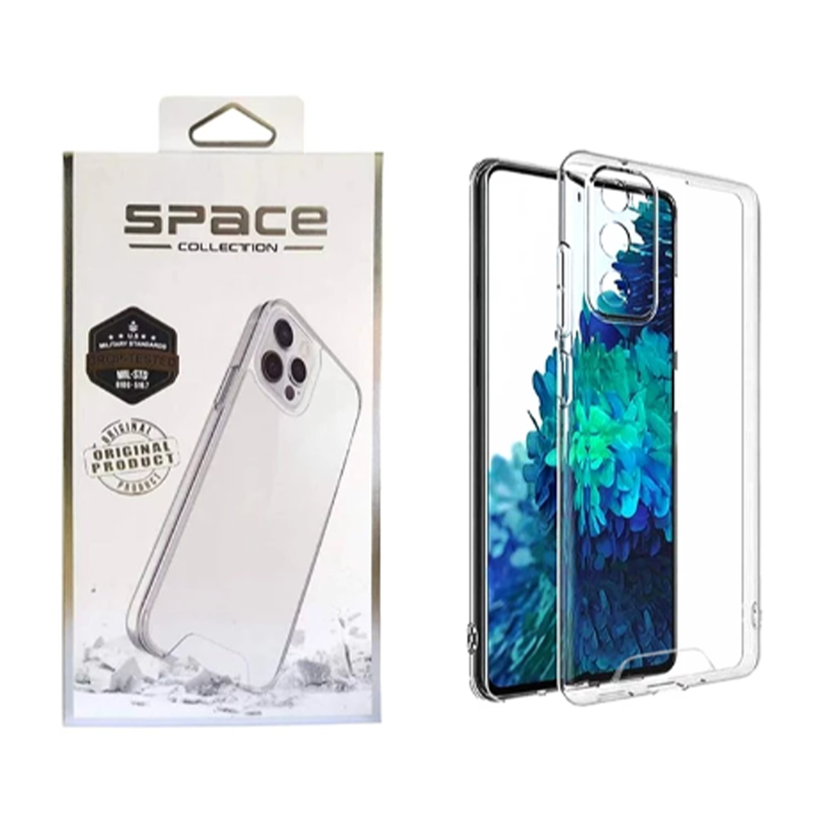 قاب گوشی سامسونگ Galaxy S24 FE مدل اسپیس ژله ای محافظ لنز دار