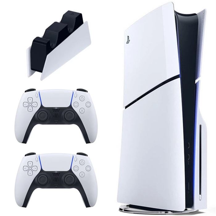 کنسول بازی سونی PlayStation 5 Slim ظرفیت یک ترابایت ریجن 2016A اروپا | همراه دسته اضافه و پایه شارژر