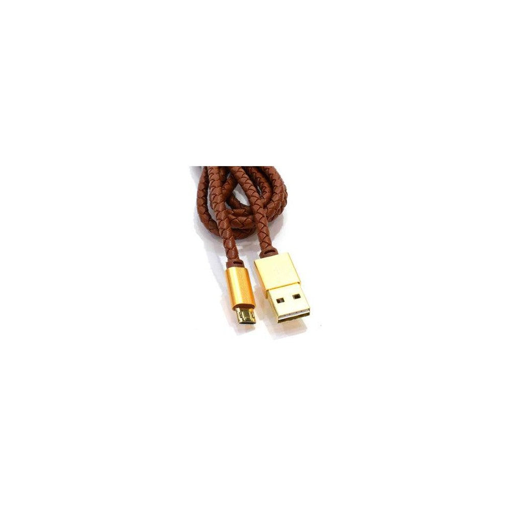 کابل شارژ میکرو USB دو طرفه چرمی الدینو