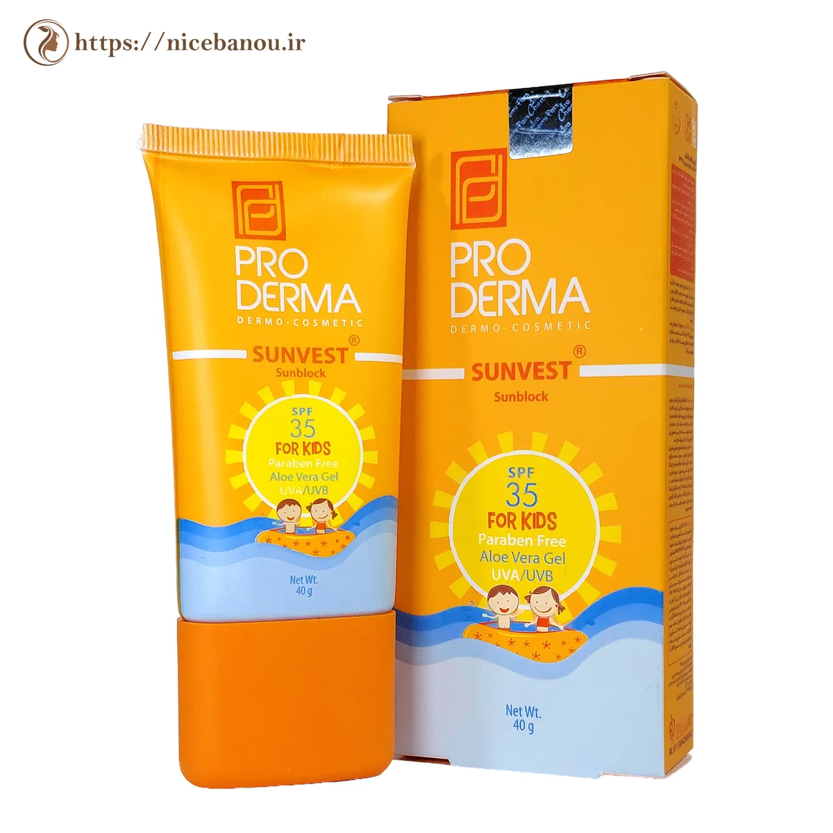 کرم ضد آفتاب کودکان پرودرما Sunvest SPF35 وزن 40 گرم