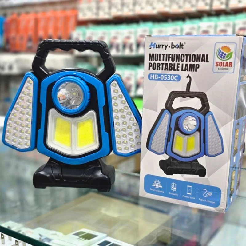 پروژکتور خورشیدی مدل HB-0530W - پاوربانک دار -2 باطریجدید