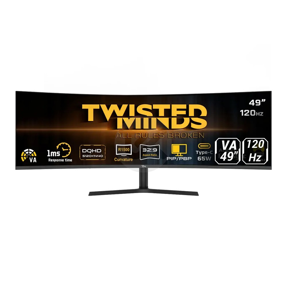 مانیتور 49 اینچ گیمینگ خمیده تویستد مایندز مدل TM49CDQHDVA