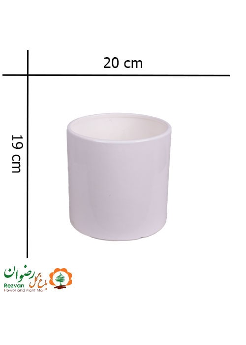 گلدان استوانه ای سفید سایز 3