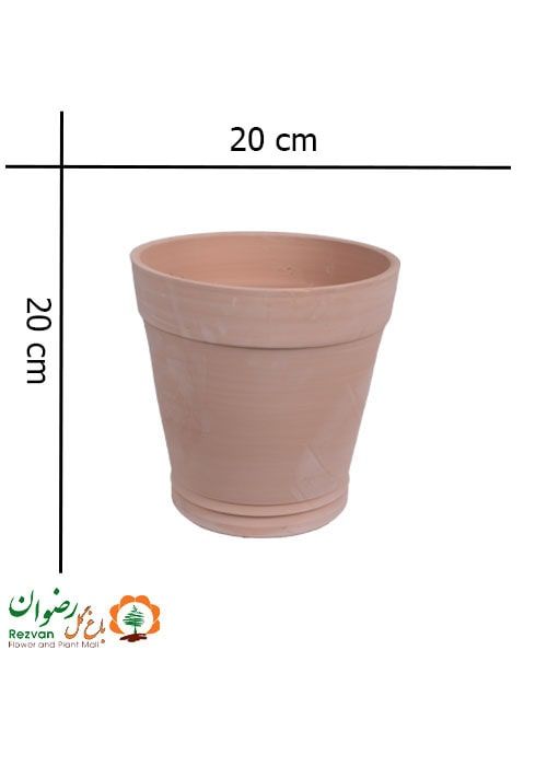 گلدان سفال خام بی رنگ سایز 4