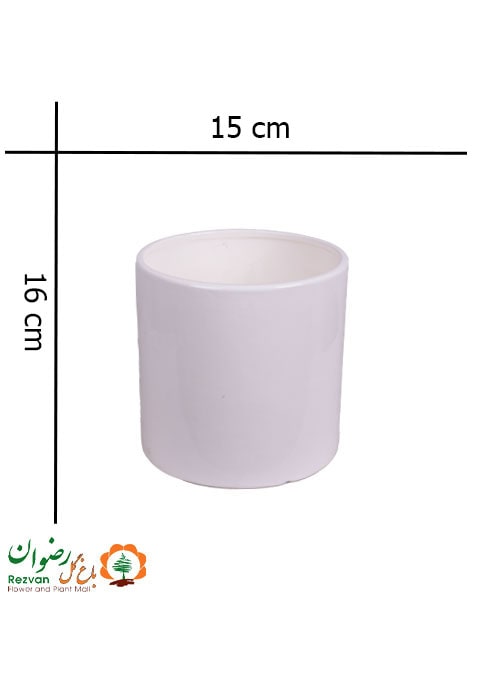 گلدان استوانه ای سفید سایز 2