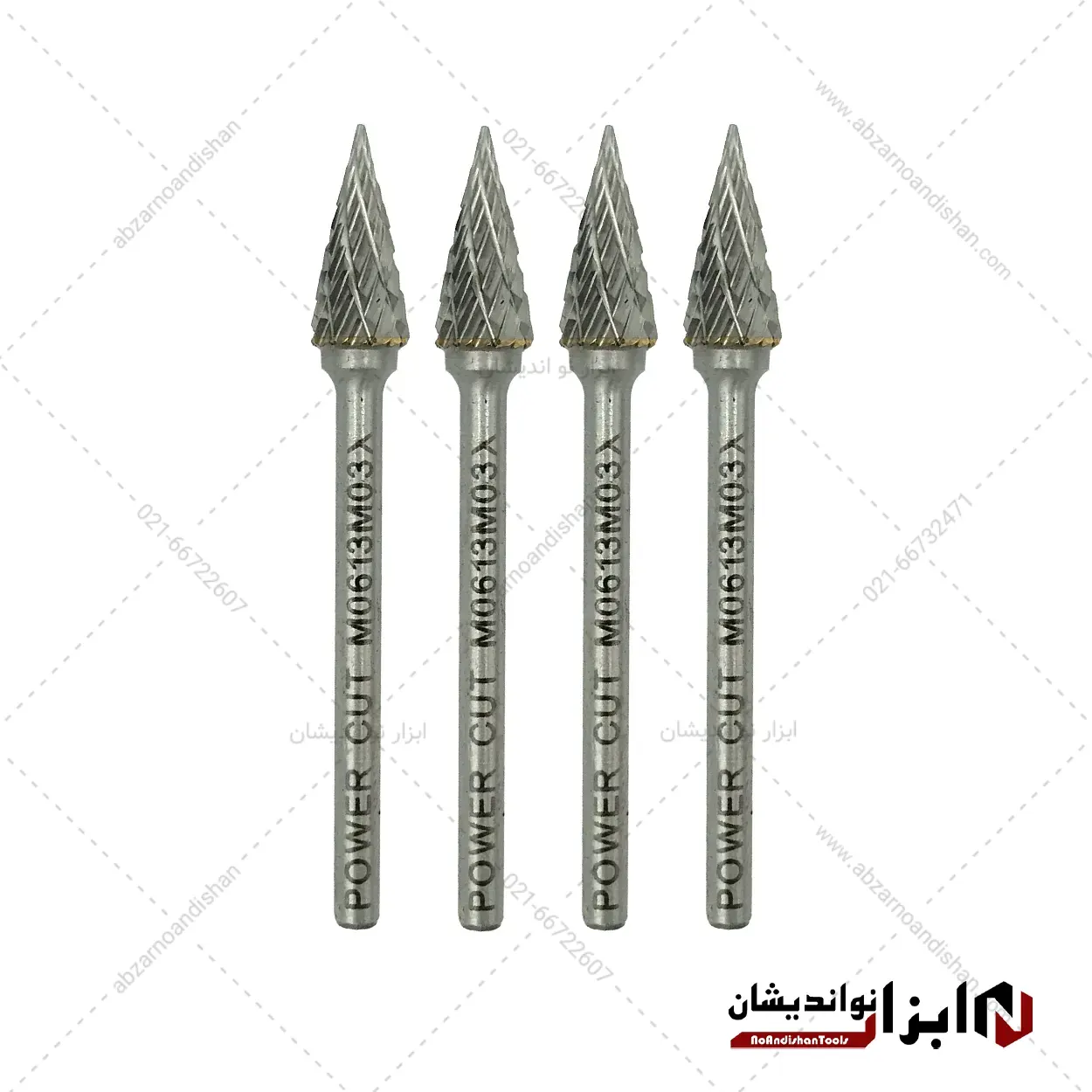 فرز فرم مینیاتوری مدل مخروطی تیز M سایز 6 دنباله 3 برند پاور کات