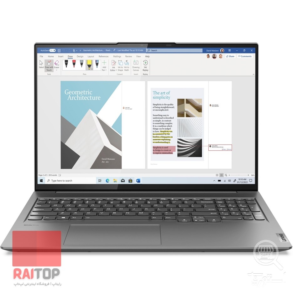 لپ تاپ 16 اینچی Lenovo مدل Yoga Slim 7 Pro 16ACH6 — تصویر 1