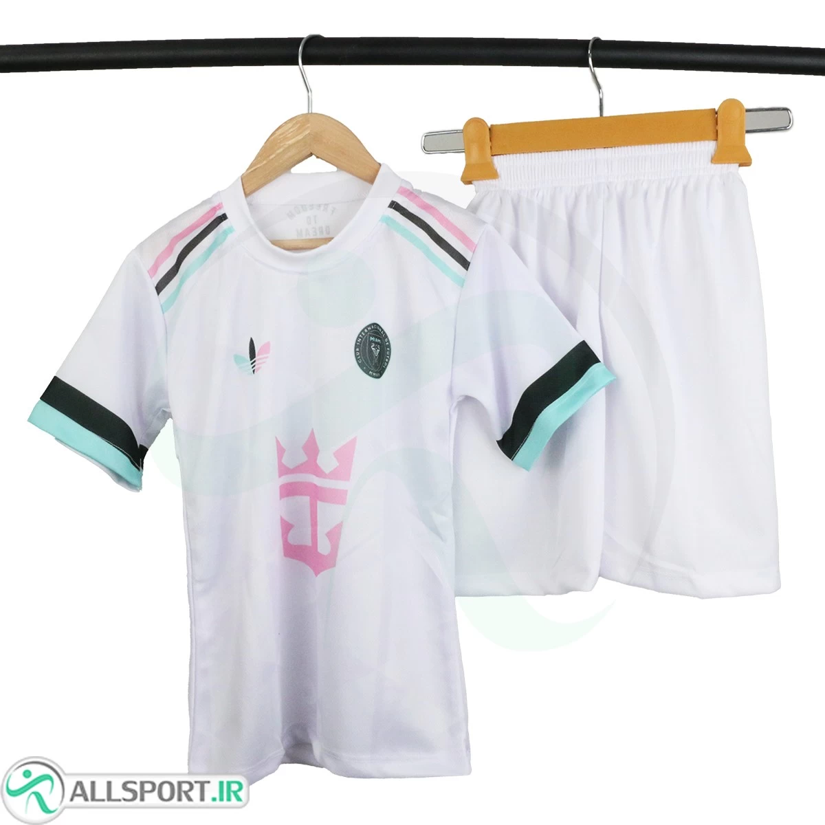 پیراهن شورت بچگانه اینتر میامی با نام شماره مسی Inter Miami 2025-26 Away Soccer Jersey Kids Shirt+Short — تصویر 1