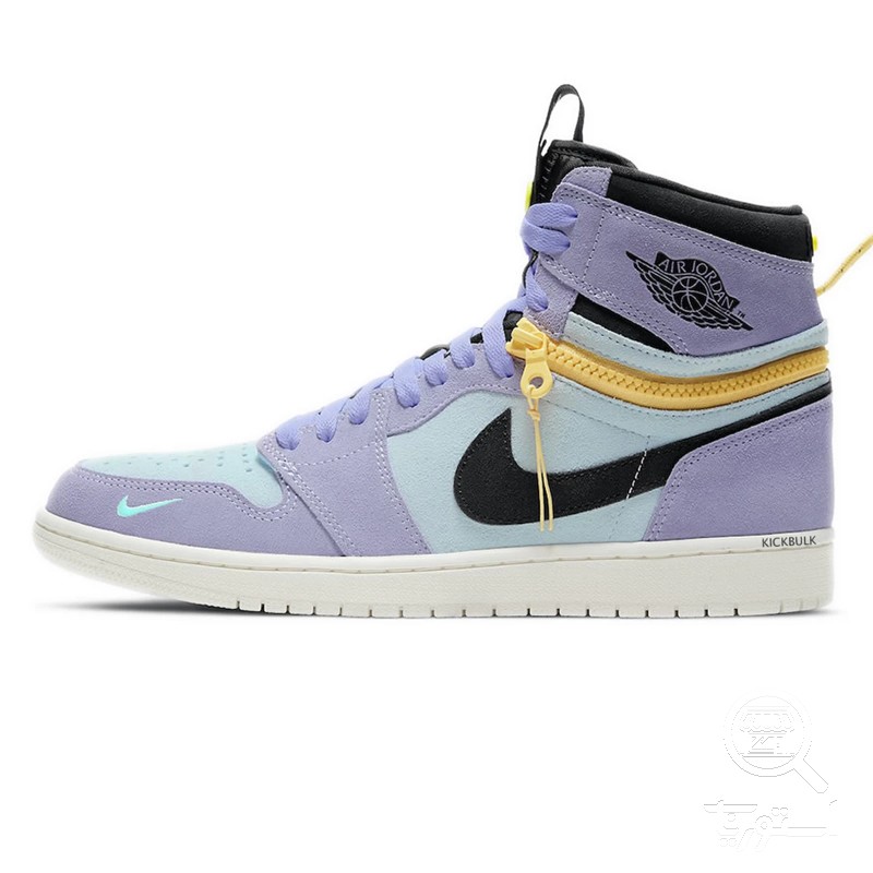 کتانی رانینگ زنانه نایک طرح اصلی Nike Air Jordan 1 Purple Yellow